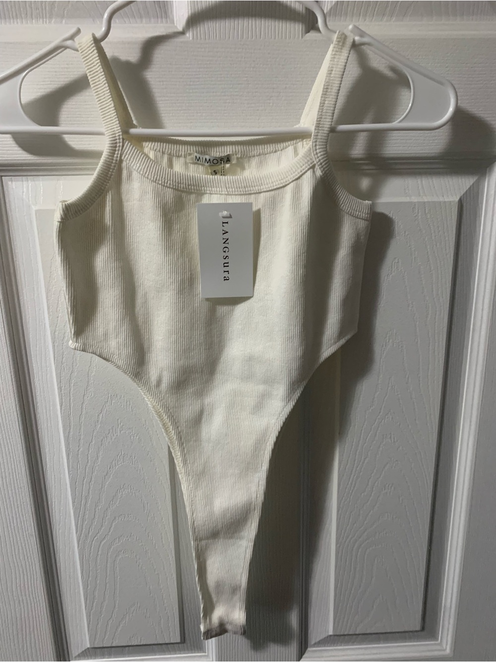 Mimosa Cream Ribbed Tank Bodysuit